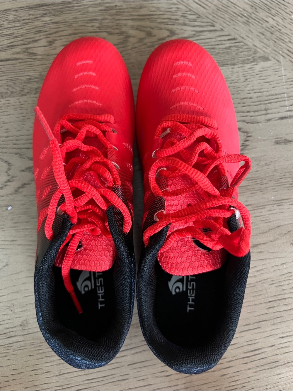 Youth Red Lace-Up Sneakers with Cushioned Collar